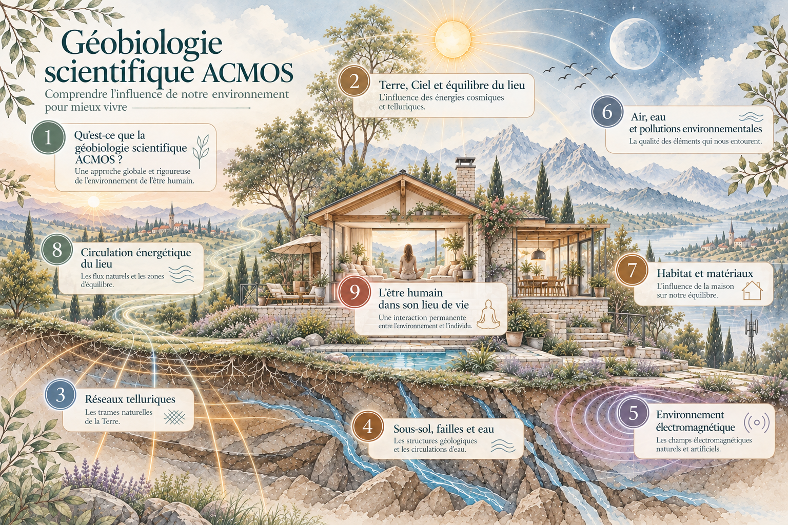 Affiche interactive de géobiologie scientifique ACMOS