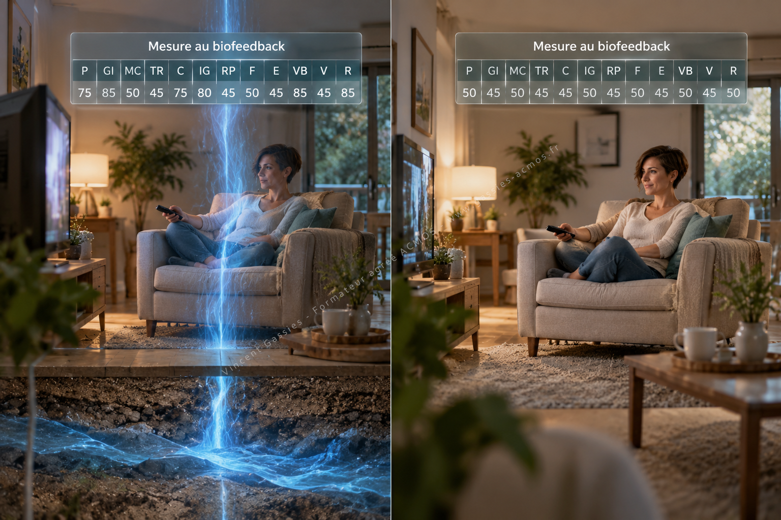 Comparaison de mesures Biofeedback selon l’environnement de la personne