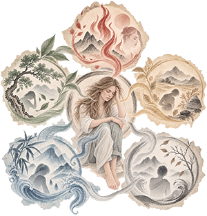 Illustration des saisons et des Cinq Mouvements de la Médecine Traditionnelle Chinoise